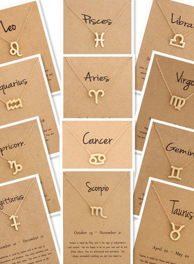 十二星座合金吊坠项链