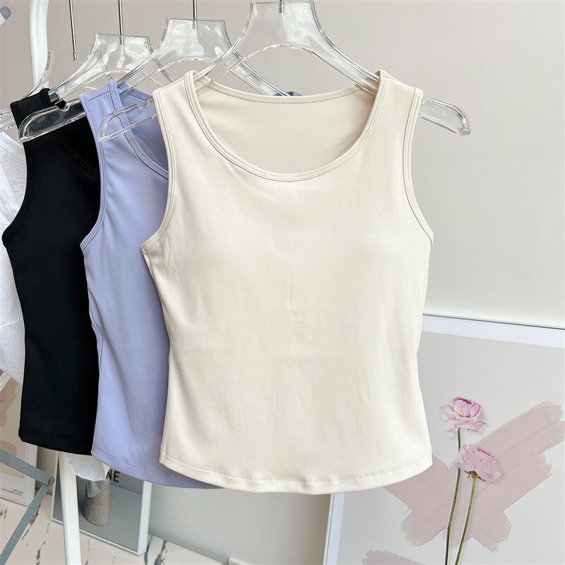 极速运动跑步背心女健身专用防震工字美背文胸瑜T伽上衣带胸垫瑜