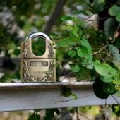 极速老式 仿古纯铜防Y水防锈不通 秦龙锁配5把钥匙锁挂大门铜锁中式