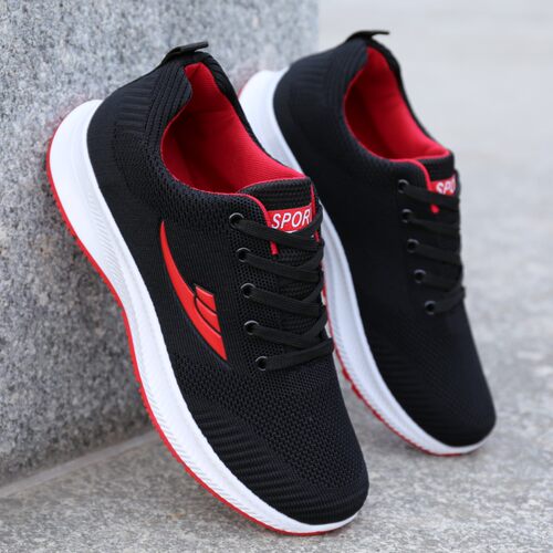 新品男鞋2026春季新款透气网鞋男防臭运动潮O鞋百搭防滑软底网面