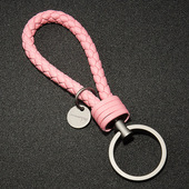 新品 女士创意汽车钥匙链挂件钥匙圈环锁 小羊皮编织i绳钥匙扣男士
