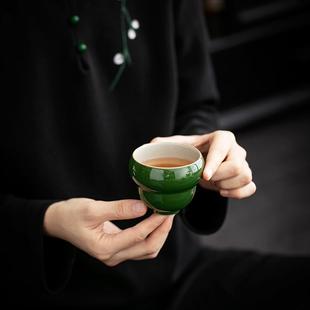 复古主人杯家用大号茶杯单杯陶瓷品茗杯个人专用茶盏葫芦杯子 中式