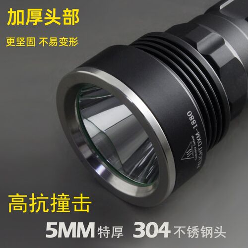 霸光2024款DXM强光手电筒26650可充电LED探照灯T6家黄光超亮远射