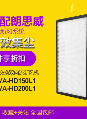 适配朗思威鲜氧新风系统新风机 HEVA-HD150L1 滤网除霾HEPA滤芯