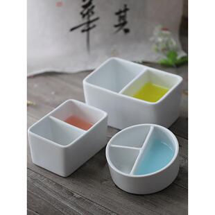 同和纸庄 白瓷笔洗水洗陶瓷墨碟方形圆形水盂调色碟瓷器文房四宝