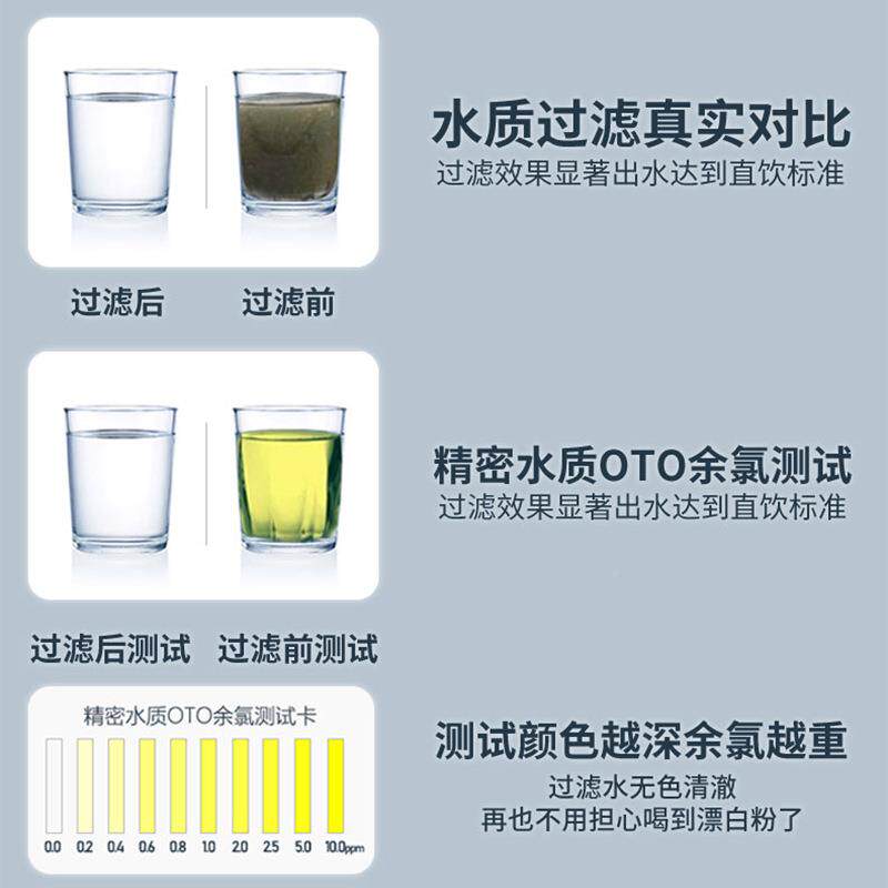 不锈钢净水房器 家用厨自来水管道过器滤卧式745直饮水超滤净机