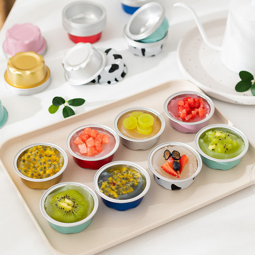 50ml钵仔糕打包盒铝箔烘焙专用模具锡纸杯布丁出摊包装盒碗一次性