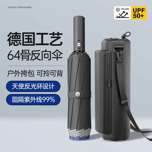 雨伞防风加固大暴雨全自动雨伞折叠三人伞晴雨两用结实抗风特大号
