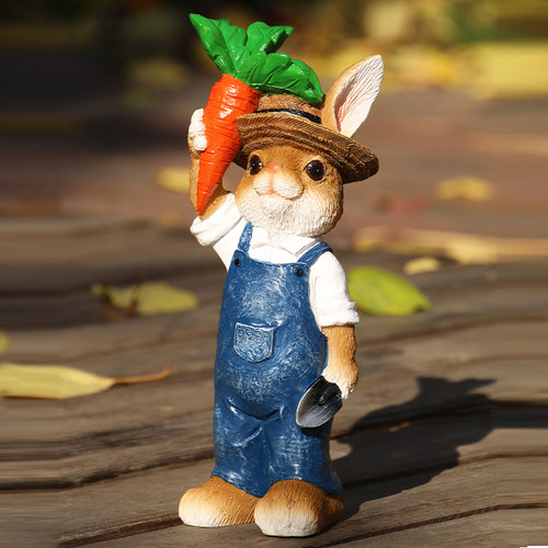 可爱小兔子户外庭院阳台花园幼儿园造景仿真树脂摆件装饰创意布置