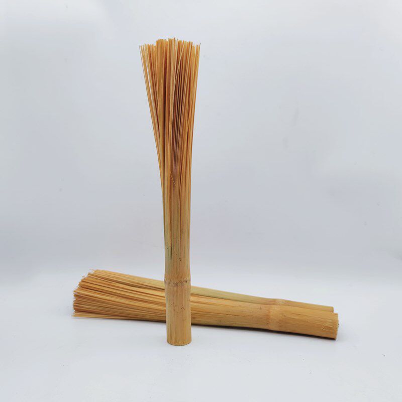 一体成型竹子洗锅刷天然长柄厨房清洁工具复古简约竹子刷把筅灶台