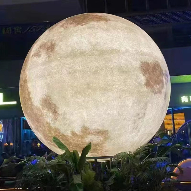 吊灯非标星球地灯月球圆球餐厅服装店九大行星工程创意氛围月球灯