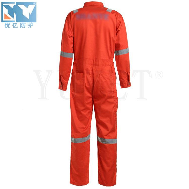 阻护燃服厂家订作棉阻燃连工作服防体火静电工保连体衣