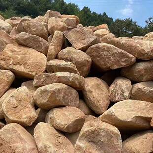 厂家直销天山石自黄石然石黄色石头黄石石坡驳岸工程桐然庐护采购