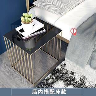 北欧简铁床柜卧室床边收艺头纳储QY-11260物柜单身公寓酒店床边约