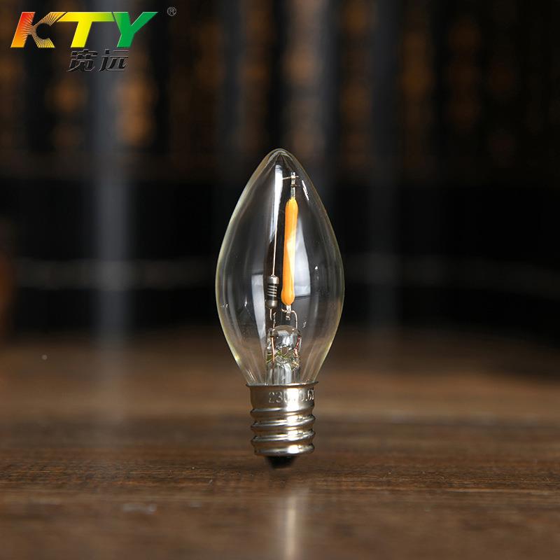 新款LD-712高亮LD-C71小夜灯厂泡透明C蜡烛灯泡清光莲花灯灯泡家