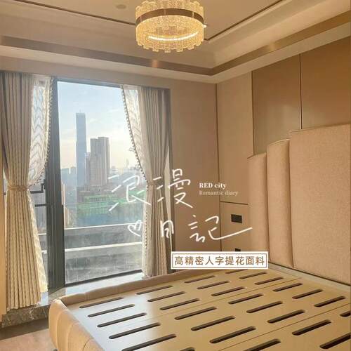 A5L客美式简约现代浮雕窗帘厅卧室飘308高新款轻窗奢提花成品帘