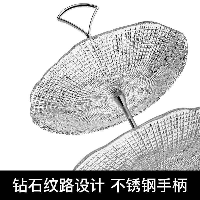 大意利VIV进口欧式手工玻璃甜品三层点心架下午茶蛋糕盘JXA架点心