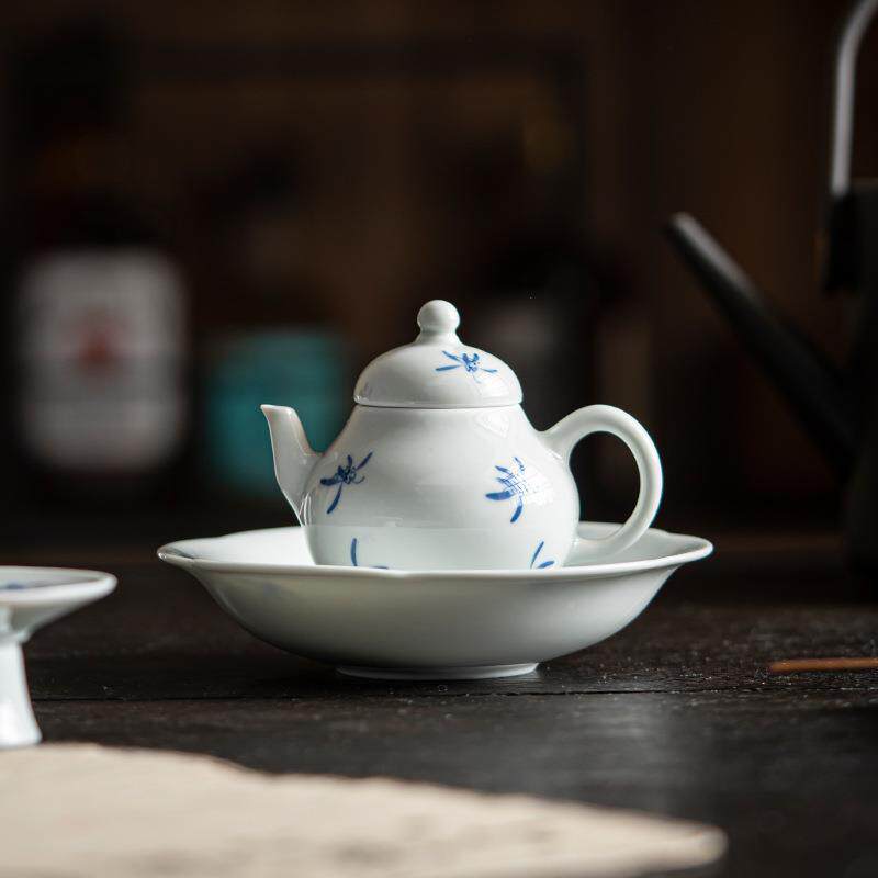 九140匠风手绘蝶蝴兰小茶壶仿古胎陶款瓷泡手执壶多小茶壶球网过