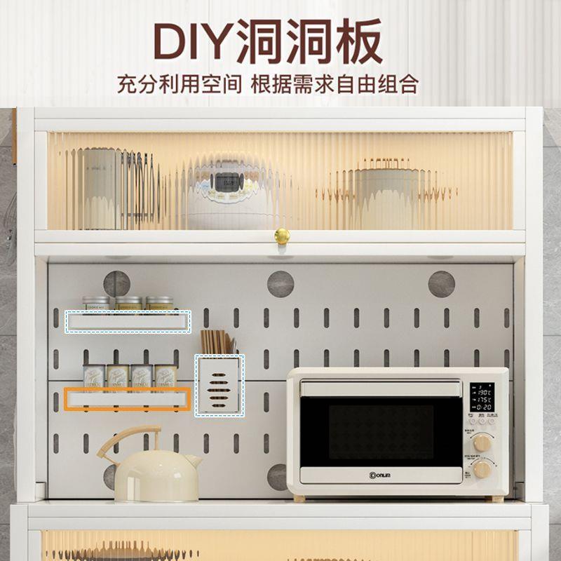 房厨置物架带门落地多层多功能51177橱柜微波柜炉电烤箱器置物储