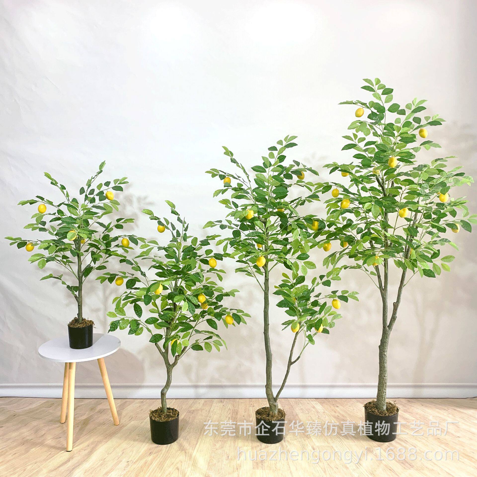 仿真柠檬树橘子树带果子盆栽餐饮店橱窗美陈装饰摆件绿植1件代发
