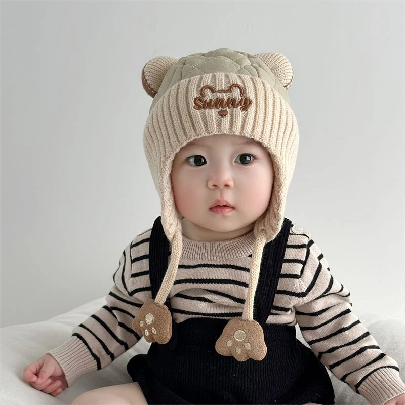婴儿帽子秋冬季可爱加厚男女宝宝保暖护耳帽冬季宝宝儿童雷锋帽Y