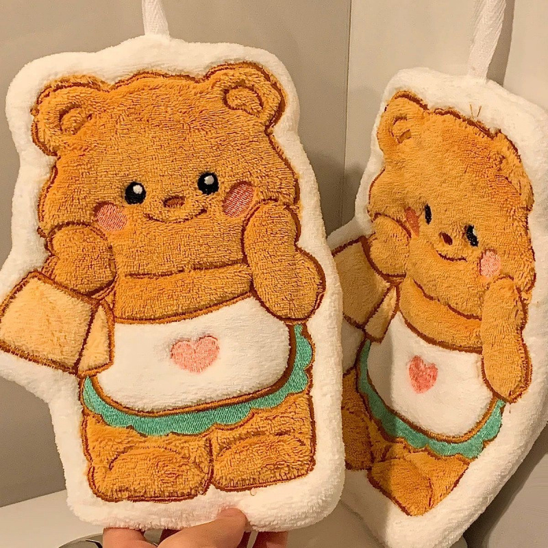 黄油小熊擦手巾挂式厨房浴室吸水