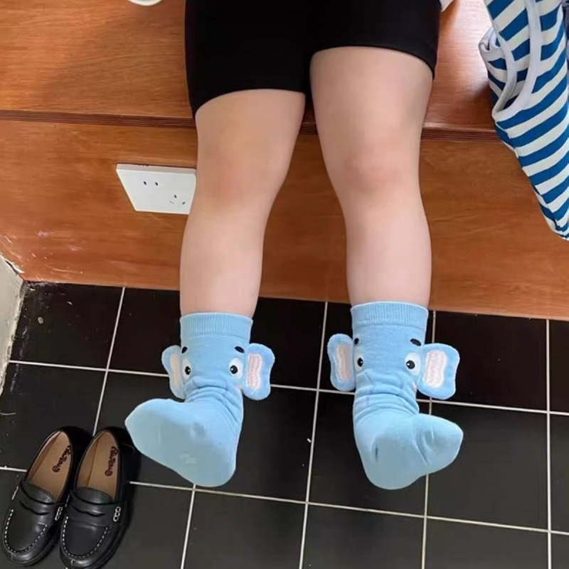 男女童立体可爱小象狗狗袜春夏设