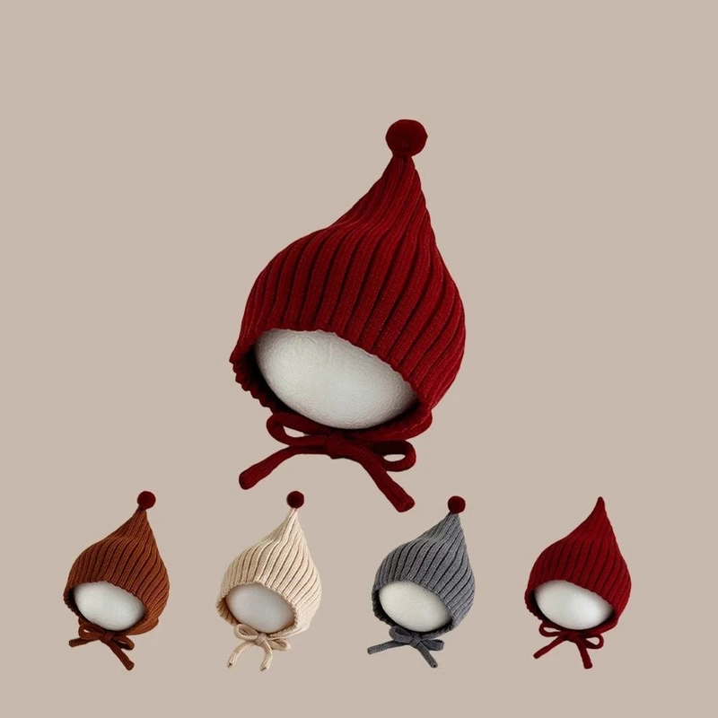 婴儿帽秋冬季可爱精灵帽防风保暖针织护耳小红帽宝宝纯色毛线帽M,服饰配件/皮带/帽子/围巾,帽子,淘宝优惠券,粉丝福利购,淘宝优惠卷