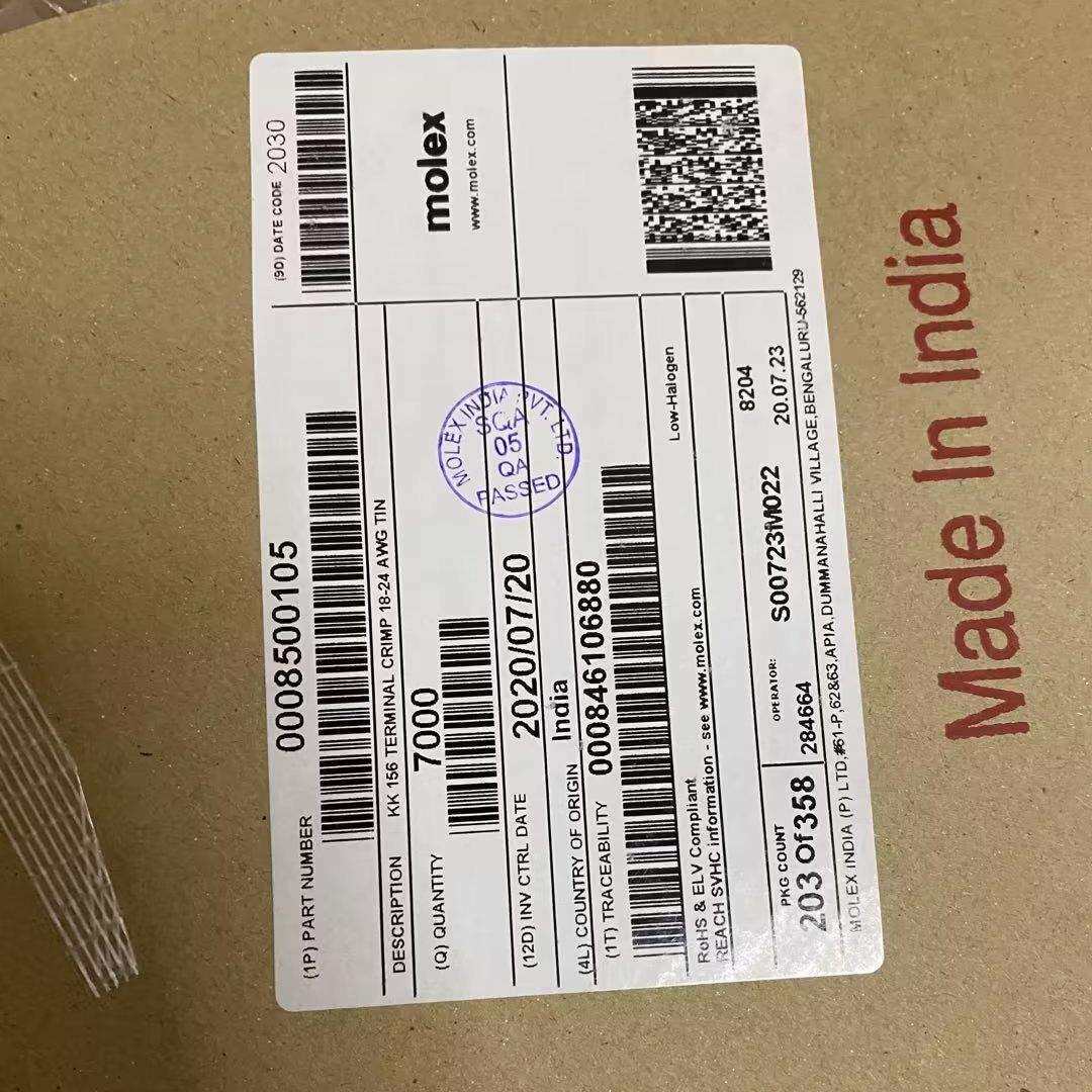 molex085001050850-010508-50-0105KK396压接端子18-24AWG