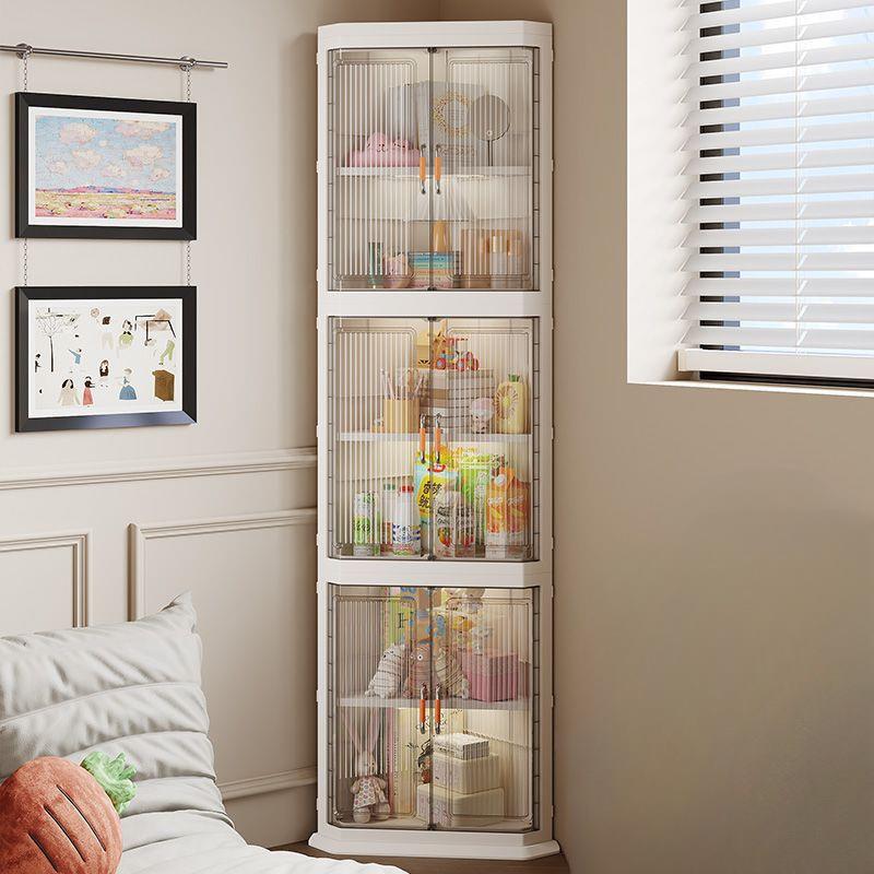 客厅收纳柜角柜转角置物架转角柜双开门墙角柜墙边拐角书架三角柜