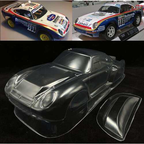 1/10平跑车壳MiniM车壳Porsche959透明PC车壳210mmTamiyaM210