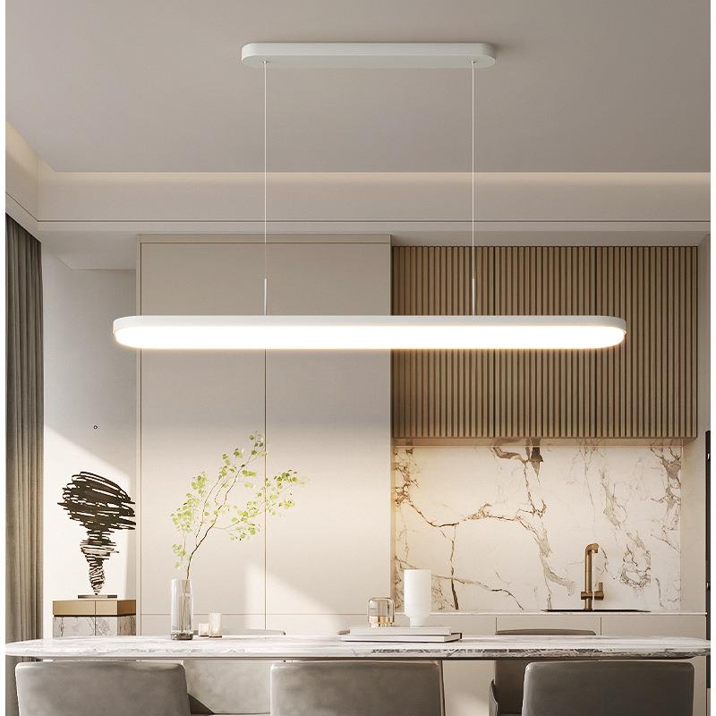 餐厅吊灯2023年新款现代简约长条吧台吊灯饭厅餐厅灯护眼餐桌灯具