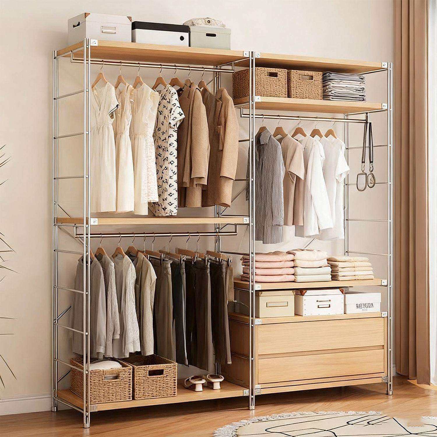 衣架衣帽间日式卧室落地衣帽架顶天立地衣柜开放式步入挂衣架架子,智能设备,其他智能设备,淘宝优惠券,粉丝福利购,淘宝优惠卷
