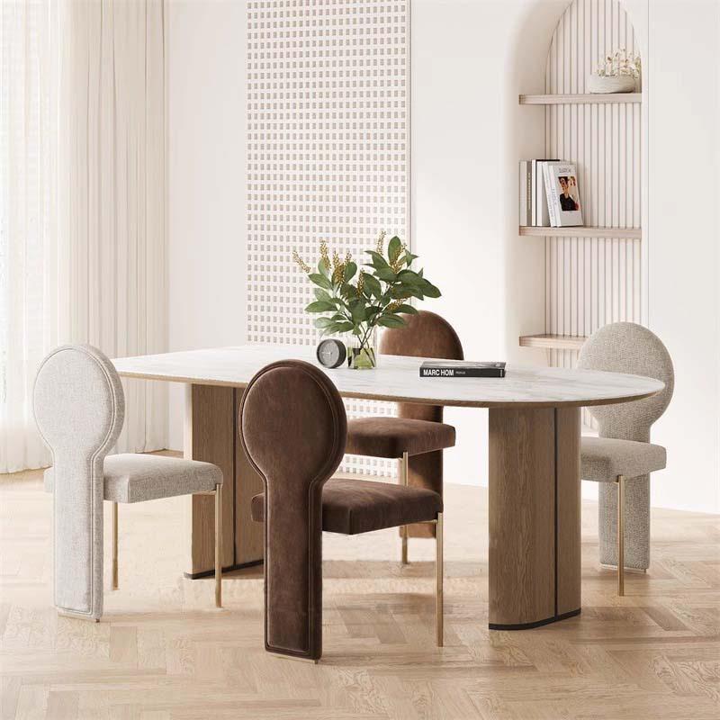 奶油风餐椅中古设计师休闲椅子轻奢网红小户型家用餐厅卧室单人椅