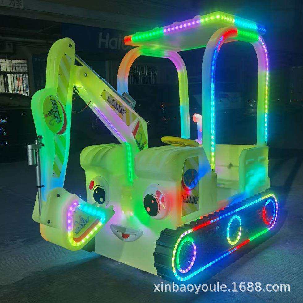 新款发光碰碰车卡丁车儿童电动双人玩具车广场摆摊游乐设备户外