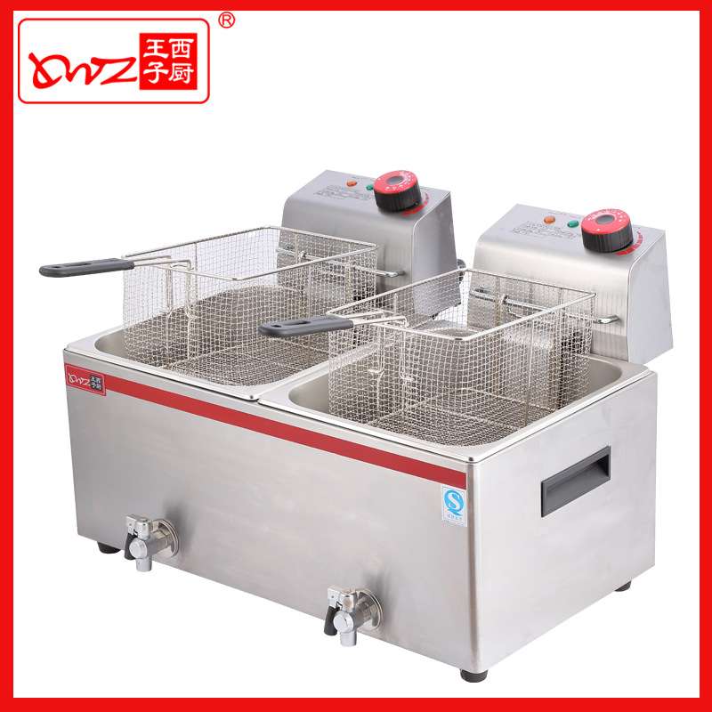 王子西厨油炸机HEF-12L-2台式双缸双筛电炸炉 薯条机 汉堡店设备