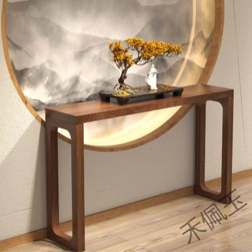 hpy1新中式实木玄关台门厅玄关柜条案条几供桌香案玄关边桌端景台
