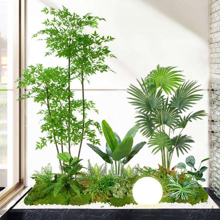 绿植造景组合橱窗装饰假植物景观造景庭院布置玄关室内氛围树