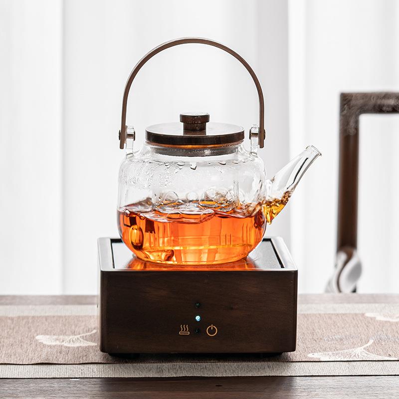 胡桃木电陶炉煮茶器围炉煮茶家用多功能煮茶壶烧水泡茶蒸煮电陶炉