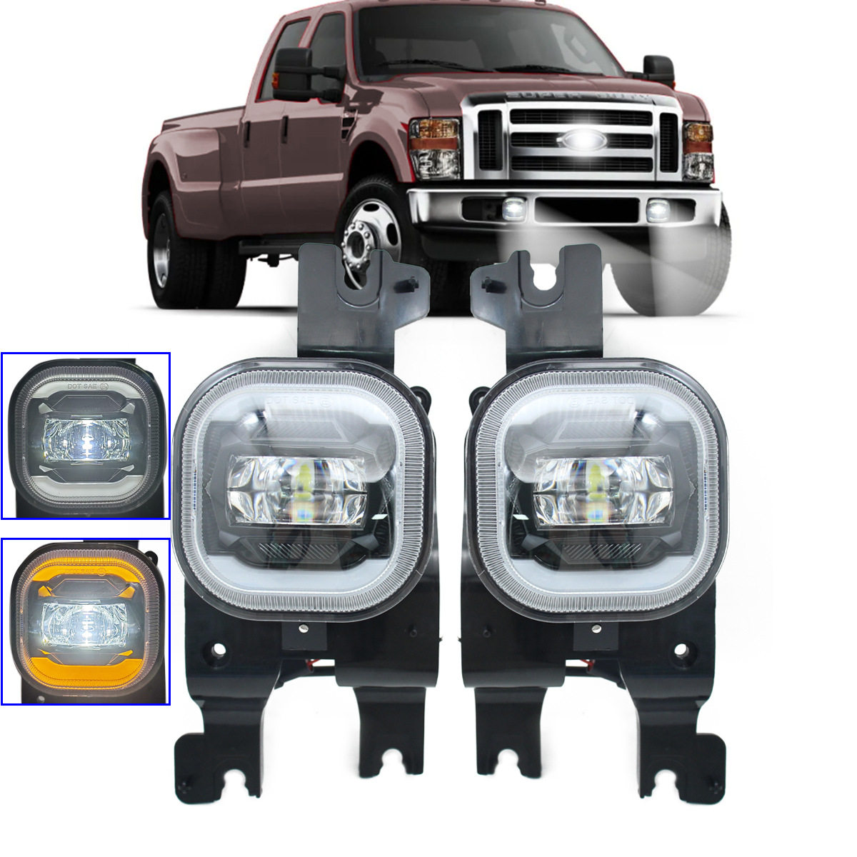 适用于福特F250F350F450F55008-10LED雾灯日行灯带转向灯厂