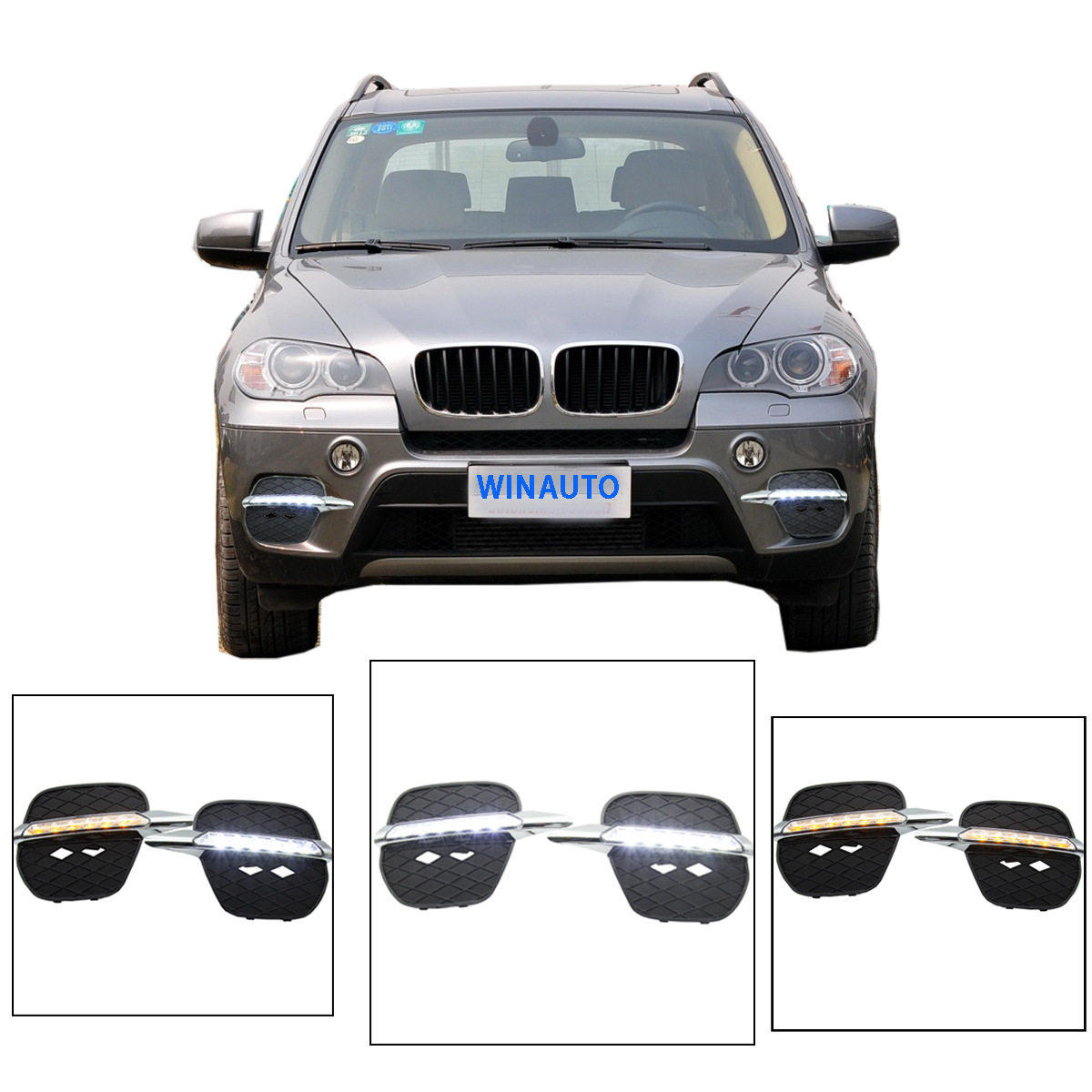 适用于BW宝 马 X5 E70 E70LCI 2011 - 2013 双色LED日行灯BMW DRL