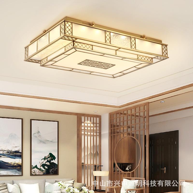客厅全铜吸顶灯中式灯具中国风铜灯新古典餐厅卧室灯奢华别墅灯饰
