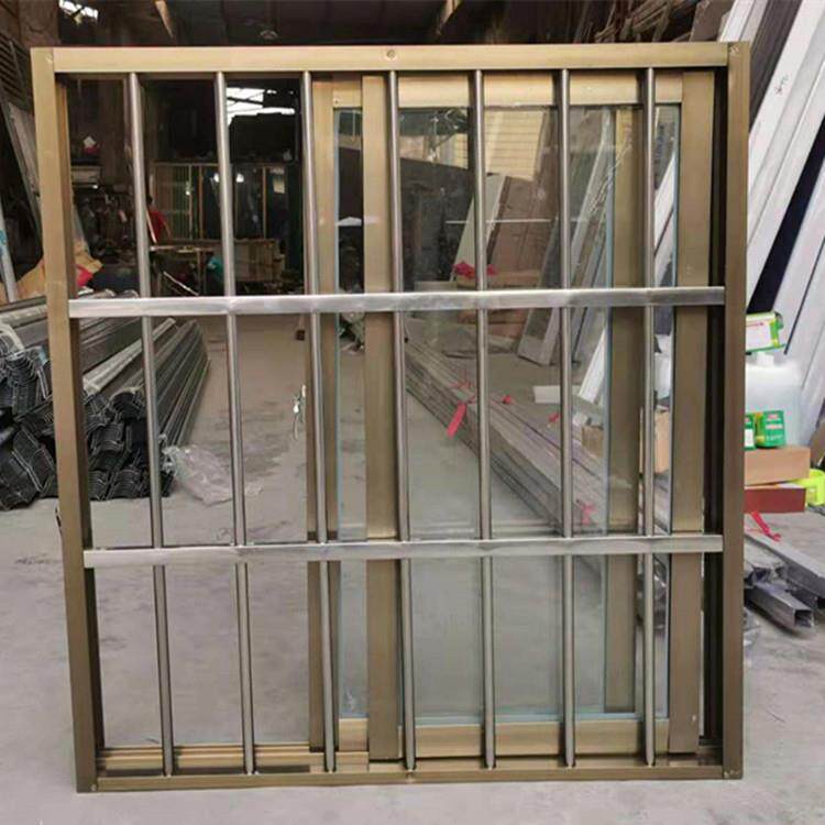 铝合金窗推拉窗防盗窗铝合金玻璃窗白色香槟色铝窗出租屋防盗门窗