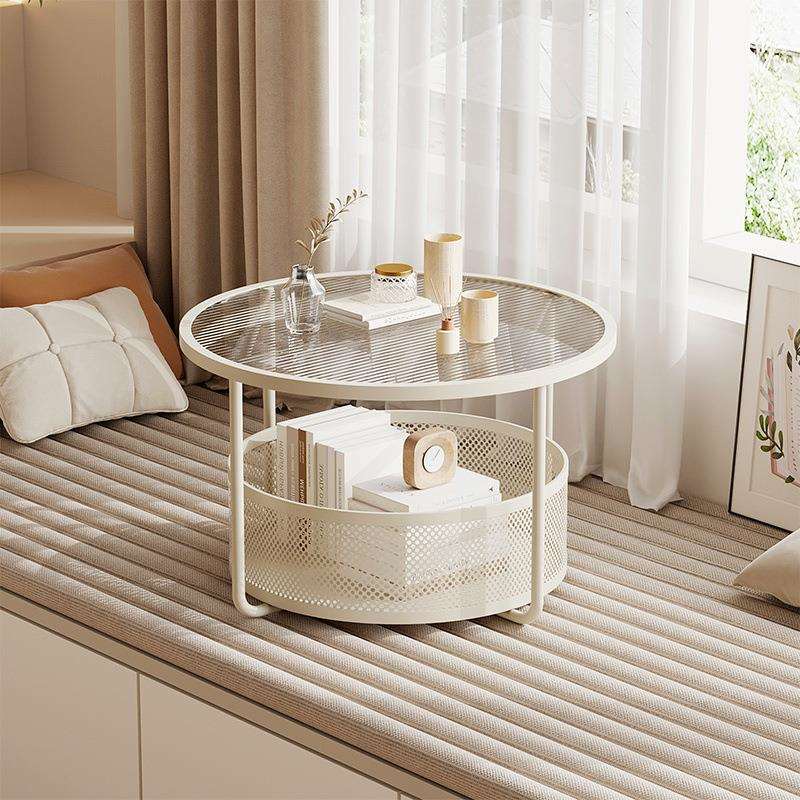 钢化玻璃卧室飘窗桌子小茶几阳台迷你矮桌轻奢坐地炕桌榻榻米圆桌