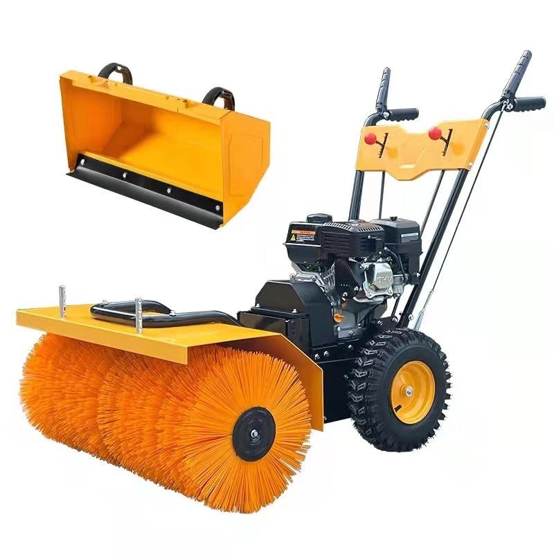 户外手推式扫雪机物业社区广场清理积雪除雪车工地小型扫地扫灰机