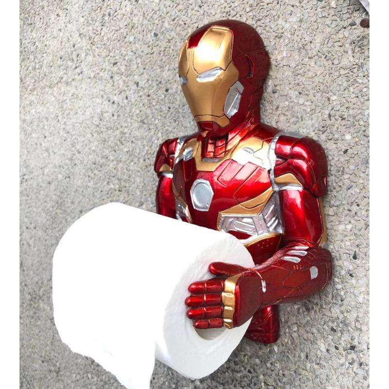 钢铁侠卫生间纸巾盒厕所卷纸筒挂架创意厕纸置物架抽纸盒免打孔