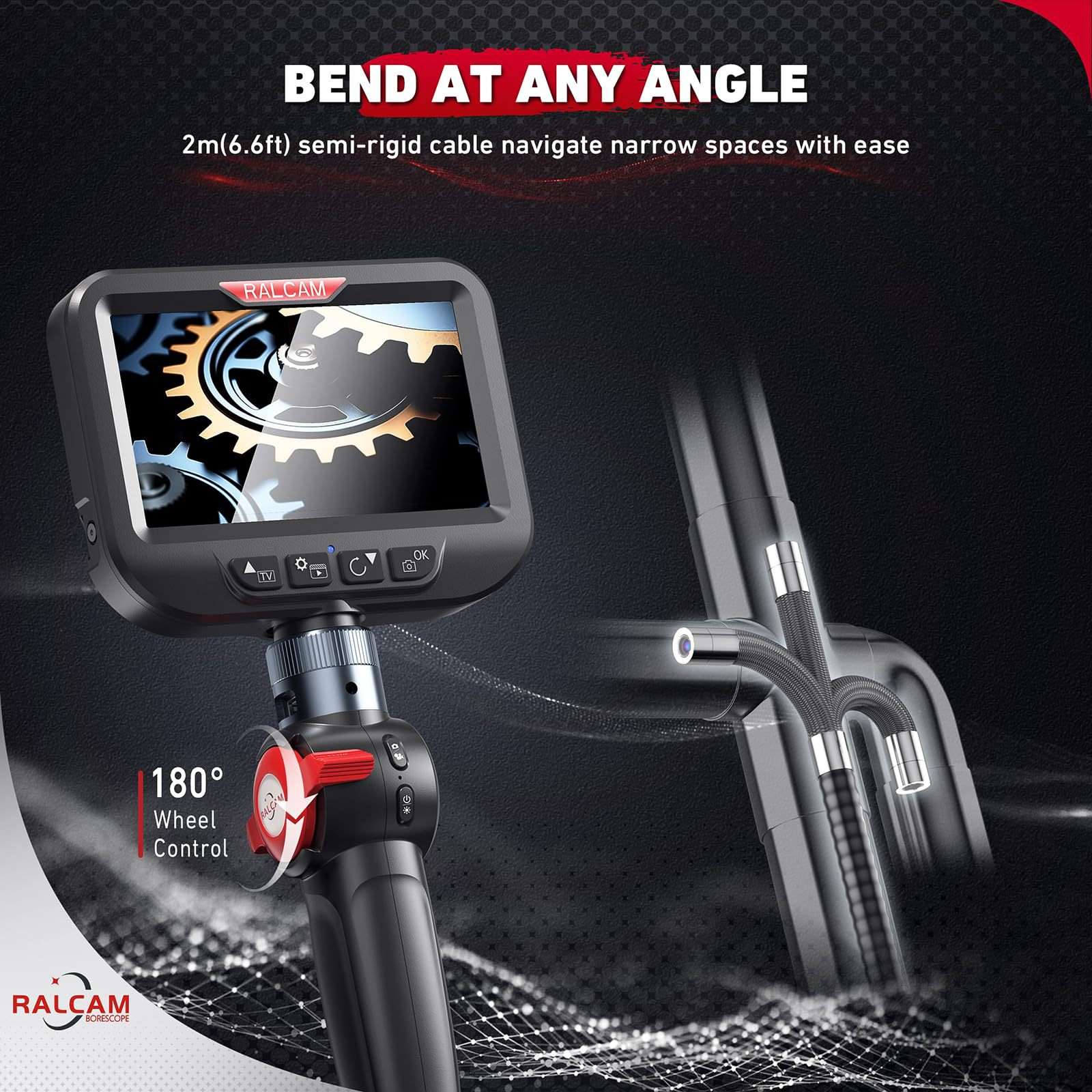 Ralcam Articulating Borescope 6.2mm Endoscope for car