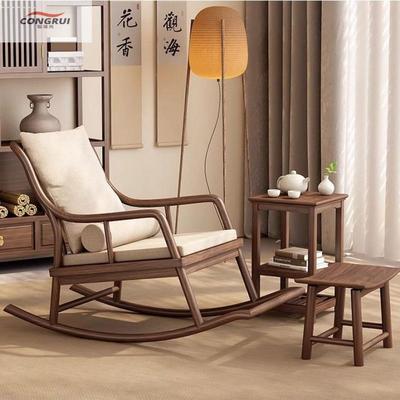 懒人单人沙发躺椅全实中式木摇摇椅阳台午睡家用休闲民宿脚踏客厅