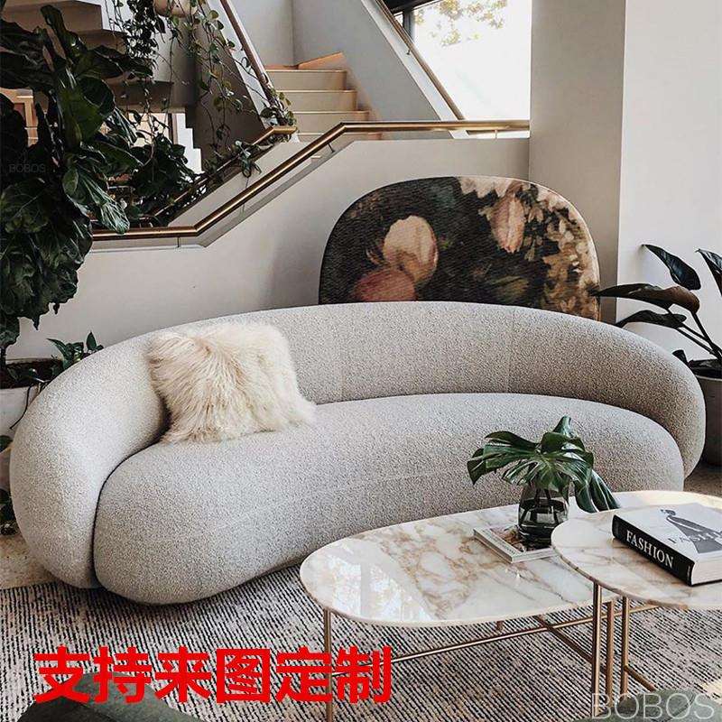 欧式设计师款香肠沙发公寓小户型客厅懒人午休躺椅创意三人位沙发