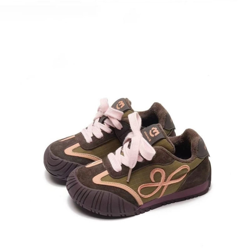 儿童复古阿甘鞋女冬季加绒保暖系带女童爆款休闲二棉运动鞋德训鞋